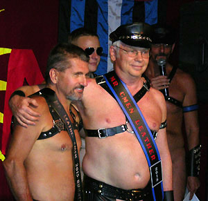 Mr. CMEN Leather 2015 Rick with runner up Randy after sashes were presented